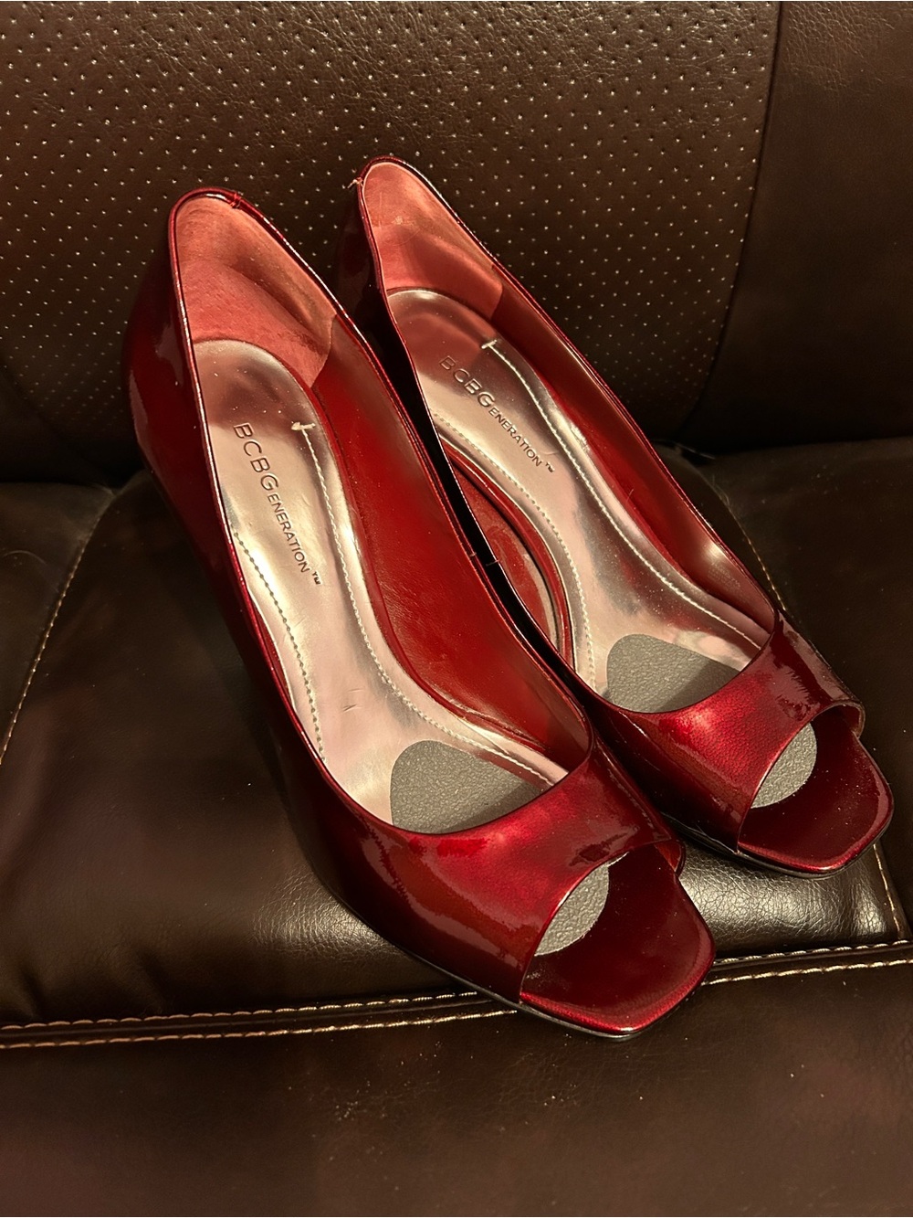 BCBGeneration Women's Wine Peep-Toe Pumps